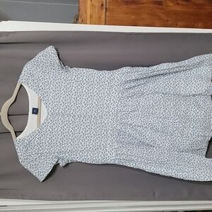 GapKids Girls Cotton Dress White/Blue Floral Lined Side Zip Size XXL/14-16 EUC